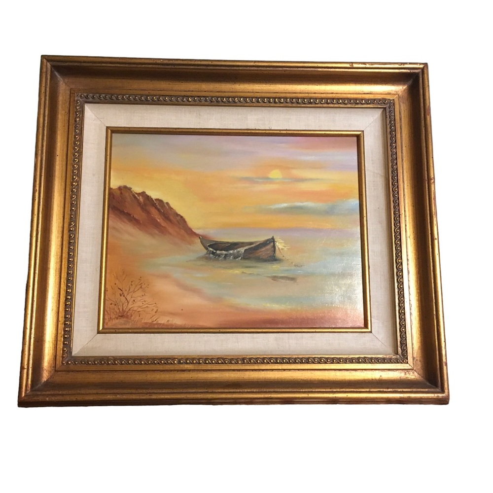 VINTAGE ORIGINAL SEASCAPE BY LOUISE RASH CALIFORNIA ARTIST